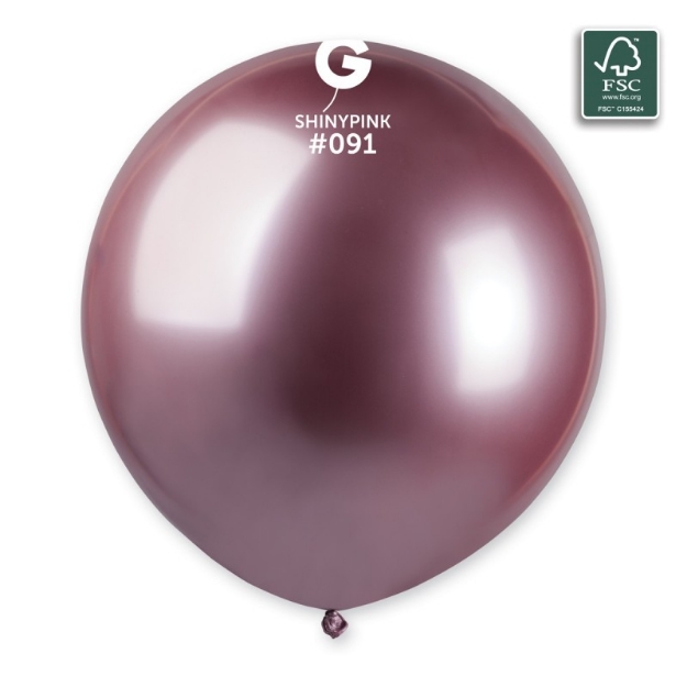 Obrázek Latexový balonek Gemar Chrom růžový 48 cm
