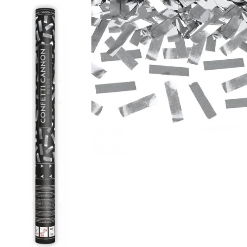 Levně Vystřelovací konfety Stříbrné - 60 cm