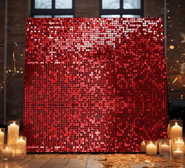Foto stěna - Červená 210 x 210cm - Zapůjčení