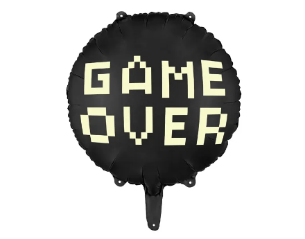 Picture of Foliový balonek černý - Game Over 45 cm