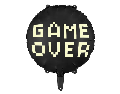 Levně Foliový balonek černý - Game Over 45 cm