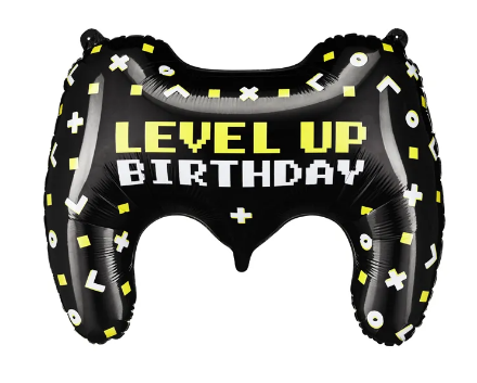 Picture of Foliový balonek Ovladač černý - Level Up Birthday 75 cm