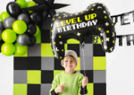 Obrázek z Foliový balonek Ovladač černý - Level Up Birthday 75 cm 