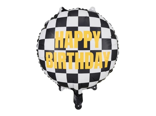 Obrázok z Fóliový balónik Závodné autá - Happy Birthday 45 cm
