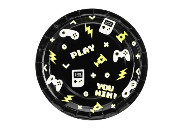 Papírové talíře Game play 23 cm - 6 ks
