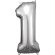 Obrázek Foliová číslice - Stříbrná 1 - 86 cm - Amscan