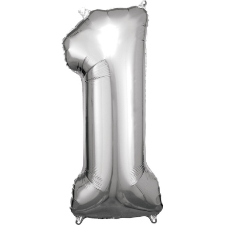 Picture of Foliová číslice - Stříbrná 1 - 86 cm - Amscan 