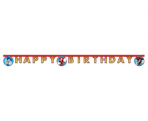 Levně Party nápis Sonic Happy Birthday - 200 cm