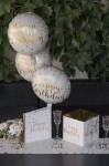 Obrázok z Fóliový balónik - biely so zlatými hviezdami - Happy Birthday 45 cm