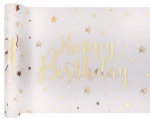 Obrázok z Stolová šerpa Happy Birthday - zlatá potlač hviezdy 30 cm x 5 m