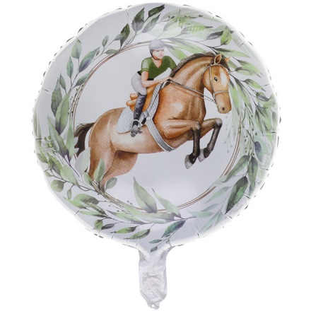 Obrázek Foliový balonek kulatý - závodní  koně - 45 cm 