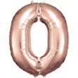 Obrázok z Fóliová číslica - Rose Gold 0 - 86 cm - Amscan
