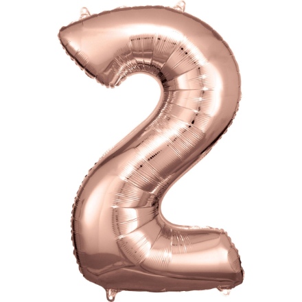 Picture of Foliová číslice - Rose Gold 2 - 86 cm - Amscan 
