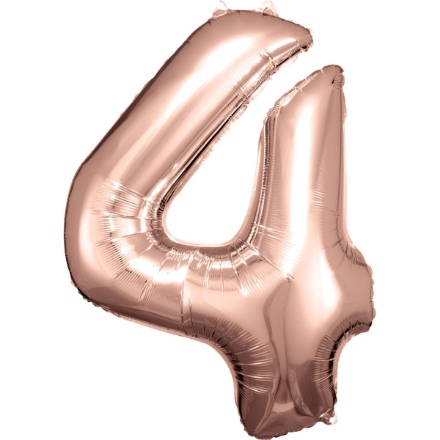 Picture of Foliová číslice - Rose Gold 4 - 86 cm - Amscan 