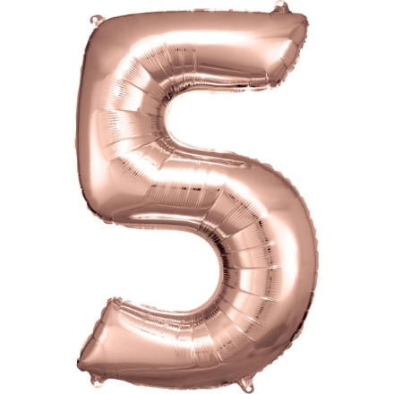 Picture of Foliová číslice - Rose Gold 5 - 86 cm - Amscan 