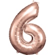 Obrázek Foliová číslice - Rose Gold 6 - 86 cm - Amscan