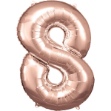 Obrázok z Fóliová číslica - Rose Gold 8 - 86 cm - Amscan