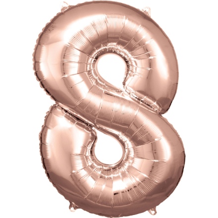 Picture of Foliová číslice - Rose Gold 8 - 86 cm - Amscan 