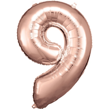 Picture of Foliová číslice - Rose Gold 9 - 86 cm - Amscan