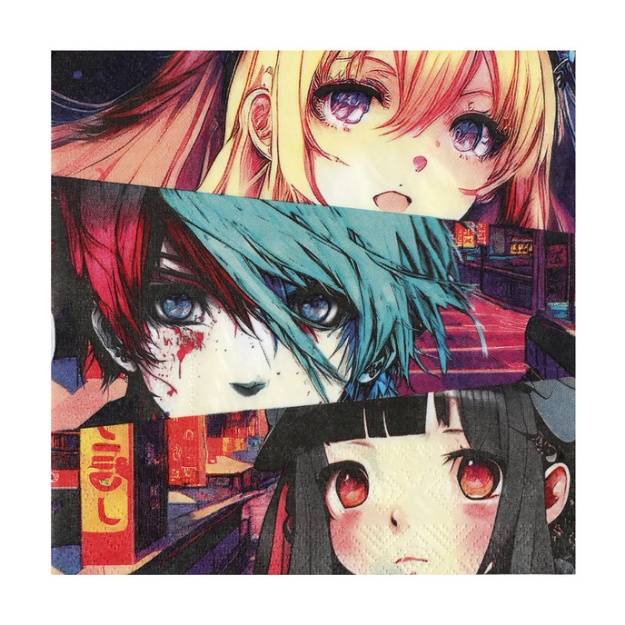 Obrázek Ubrousky Manga – 33 × 33 cm, 20 ks