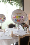 Obrázok z Fóliový balónik biely s bodkami Happy birthday 45 cm
