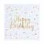 Obrázok z Papierové obrúsky Happy Birthday bielozlaté – 20 ks