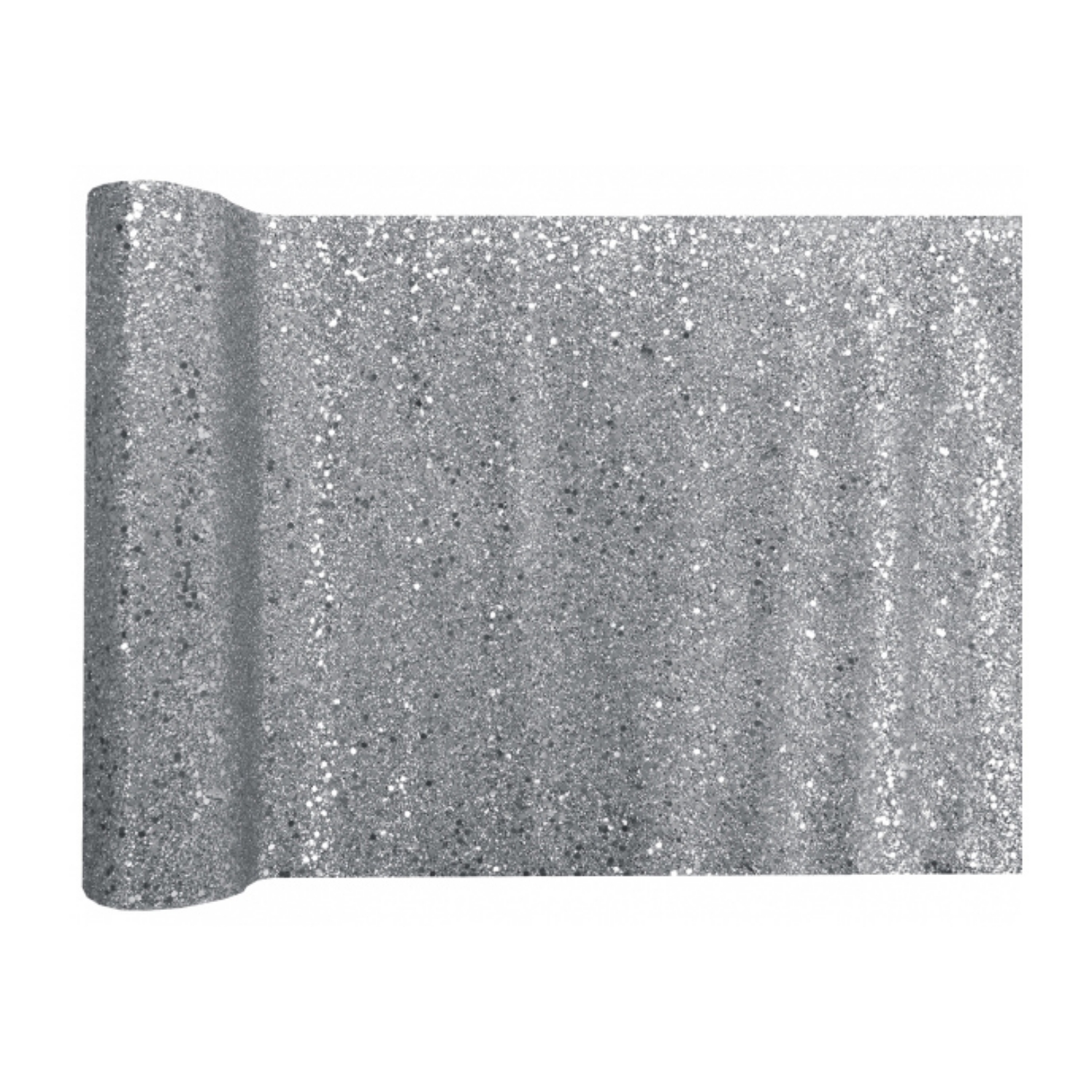 Stolová šerpa se stříbrnými třpytkami – 28 cm × 3 m