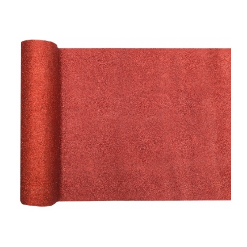 Šerpa 28 cm x 3 m červená s glitrami