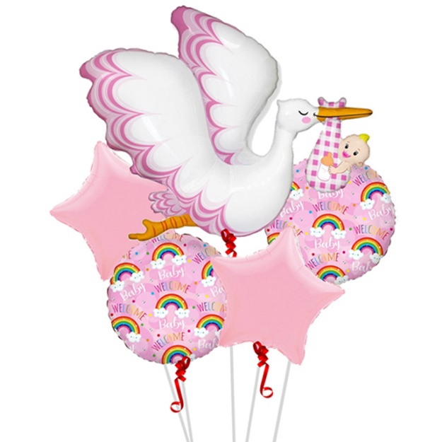 Obrázek z Sada fóliových balonků Narození holčičky - 5 ks - BP 
