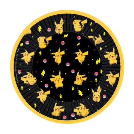 Obrázek Papírové talíře Pokemon - Pikachu  18 cm, 8 ks
