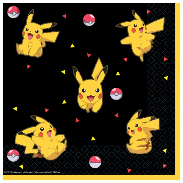 Obrázok z Papierové obrúsky Pokemon - Pikachu 16 ks