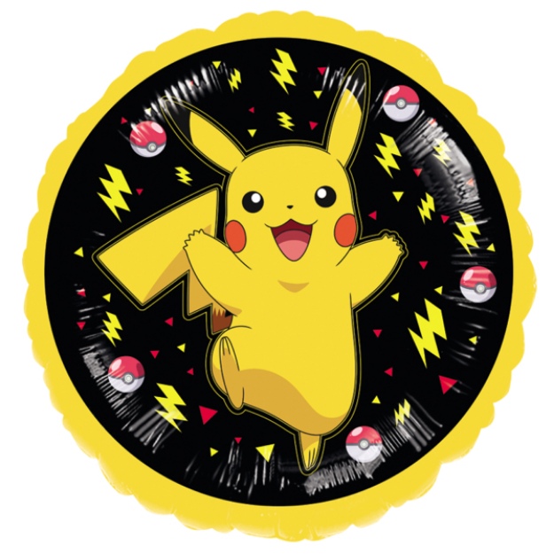 Obrázok z Fóliový balónik okrúhly Pokemon Pikachu 2024, 43 cm