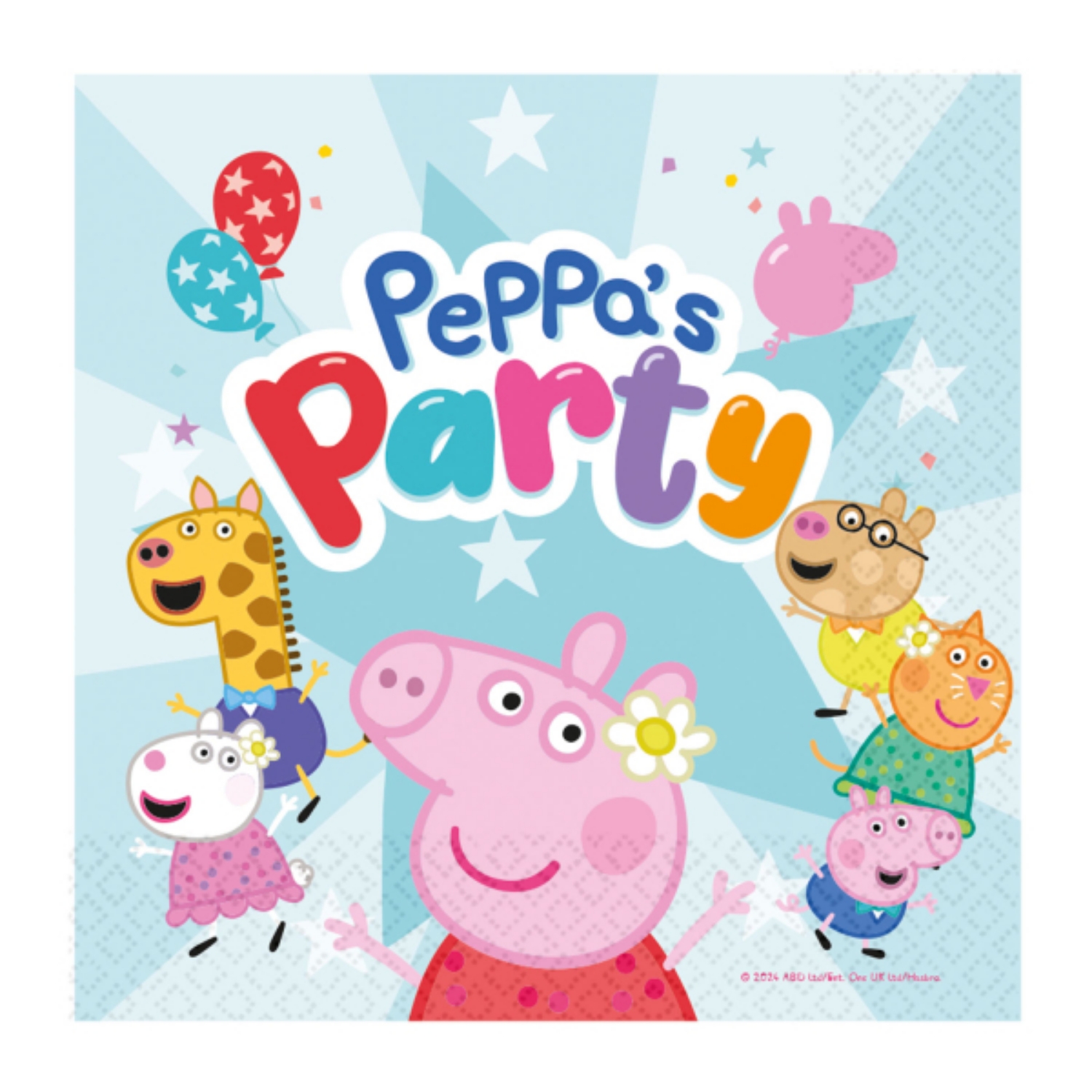 Papírové ubrousky prasátko Peppa's party - 16 ks