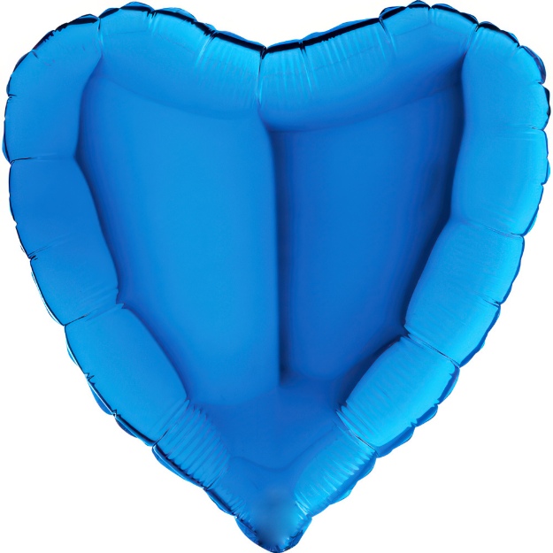 Obrázek z Foliový balonek srdce modré 45 cm - Nebalený 