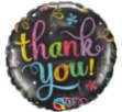 Obrázok z Fóliový balónik čierny - Thank you 45 cm