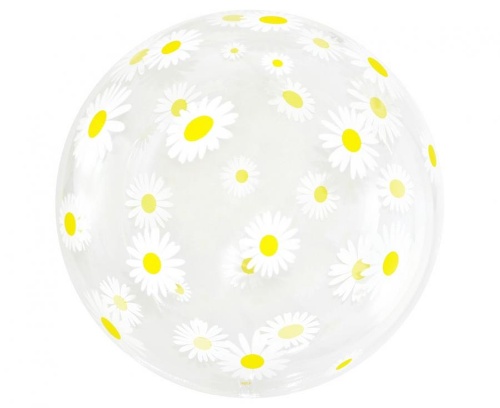 Levně Balonek bublina s potiskem - Kopretiny 51 cm