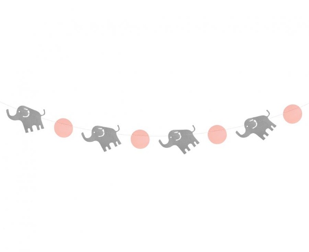 Obrázok z Girlanda sloníci - ružová - 200 cm