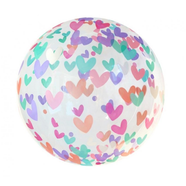 Obrázok z Balónik bublina s potlačou - srdiečka 46 cm