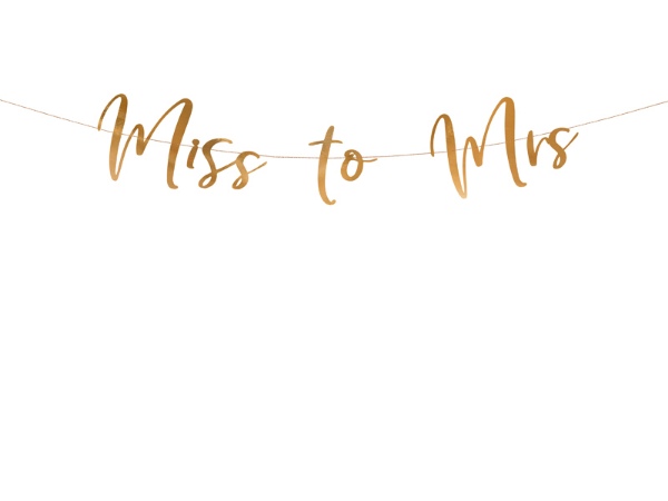Party nápis Miss To Mrs - rosegold 18 x 76 cm