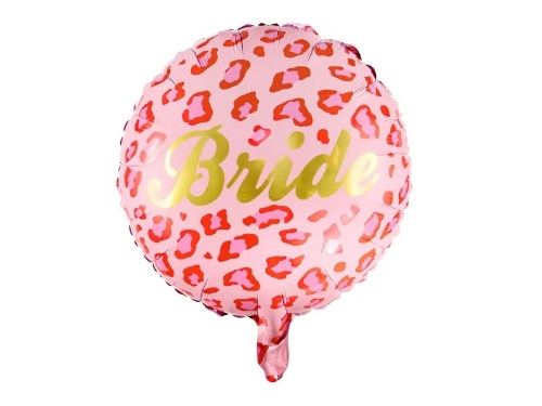 Levně Foliový balonek růžový levhart - Bride 45 cm