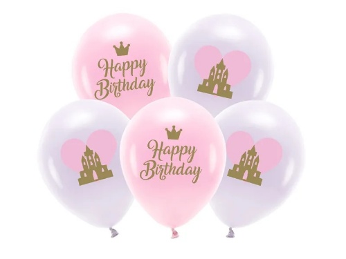 Levně Latexové balonky Princess Life - Happy Birthday 26 cm - 5 ks