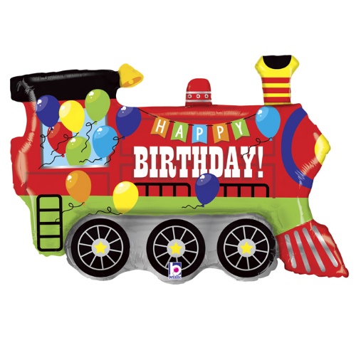 Fóliový balónik - vláčik - Happy Birthday 84 cm