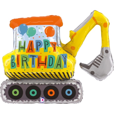 Picture of Foliový balonek - bagr - Happy Birthday 79 cm