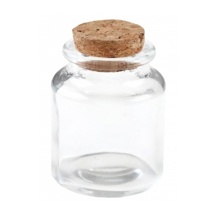 Obrázok z Dekoračná sklenená fľaštička 5 x 6 cm - guľatá