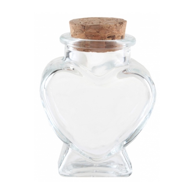 Obrázok z Dekoračná sklenená fľaštička 5,5 x 4 x 7 cm - srdce