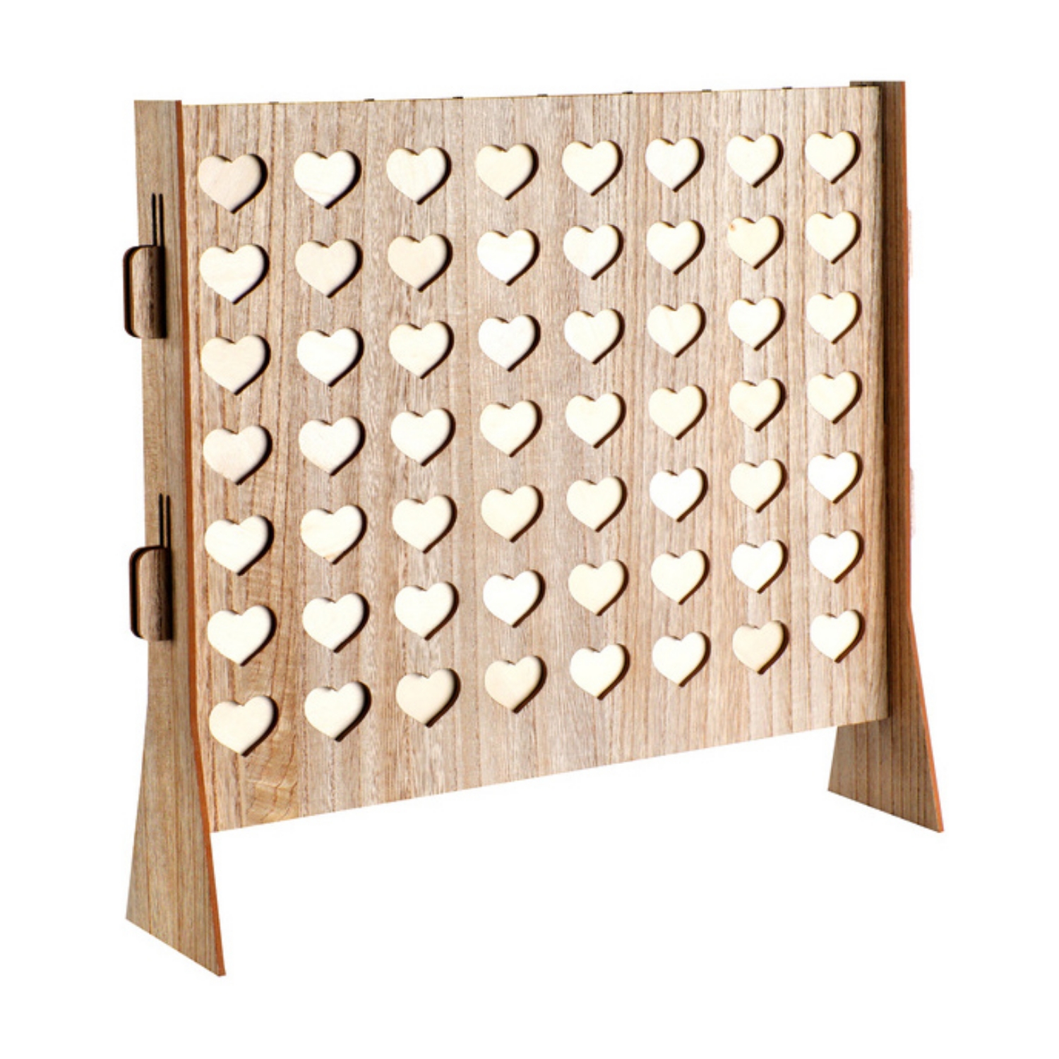 Svatební kniha hostů dřevěná - rámeček se srdíčky 56 ks