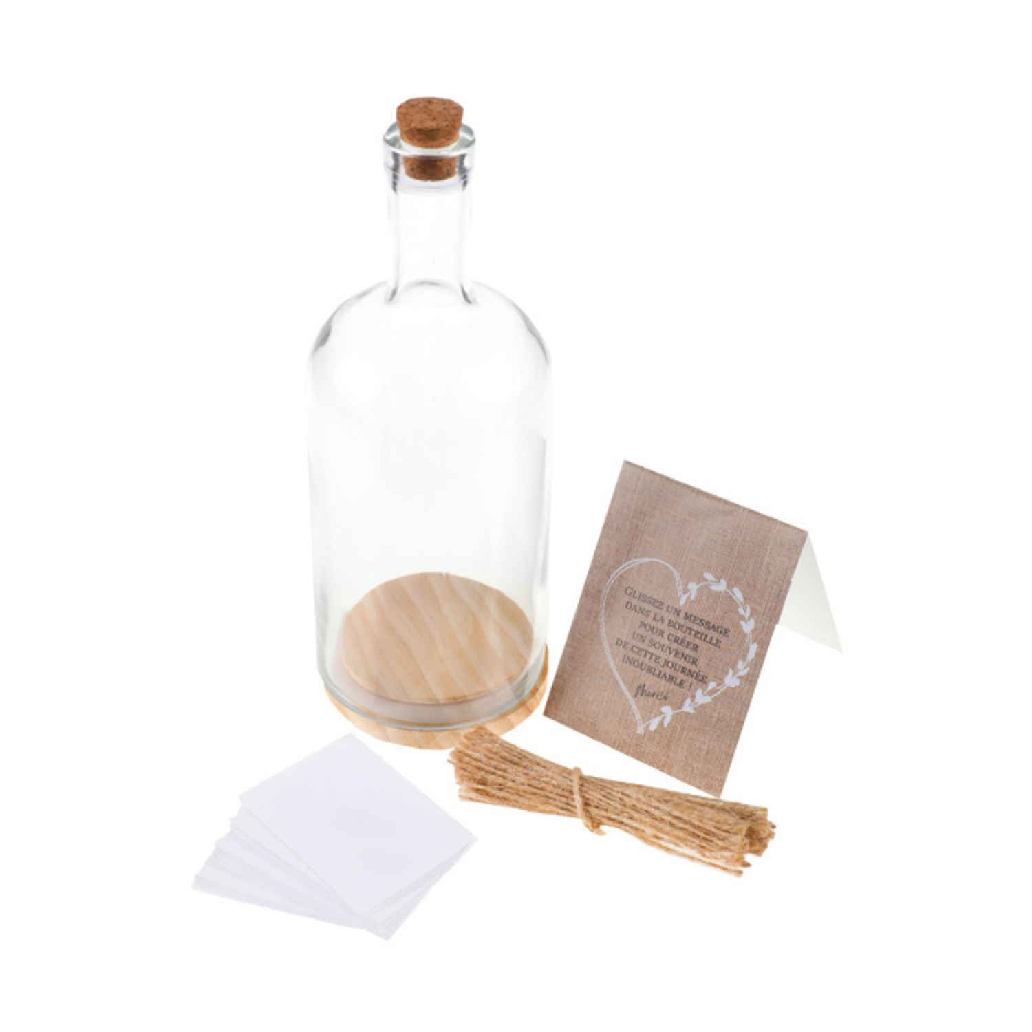 Skleněná láhev na vzkazy – 50 lístků