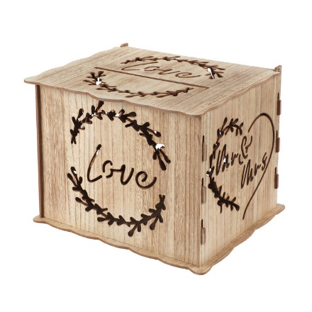 Obrázek Dřevěný box na peníze LOVE 30 x 24 x 22 cm