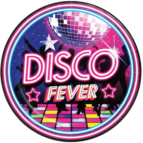 Levně Papírové talíře Disco Fever - 23 cm, 6 ks