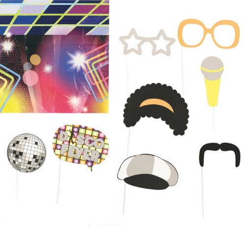 Levně Rekvizity do fotokoutku Disco 9 ks